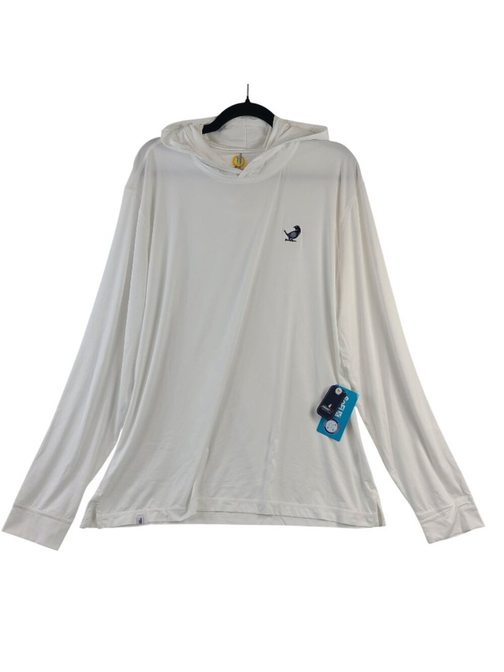 NEW Johnnie-O Talon Men's White Long Sleeve Performance Hoodie Sz  XL UPF 50